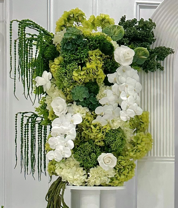 Plinth and Arch Set - Green Florals