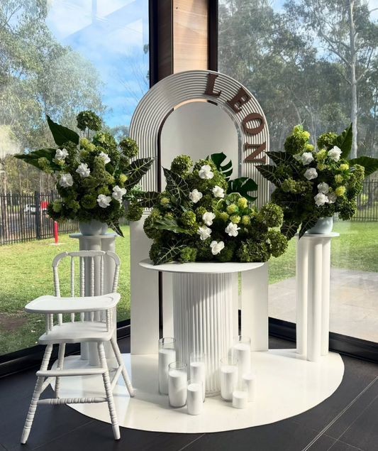 Arch + Plinth Set - Green Florals