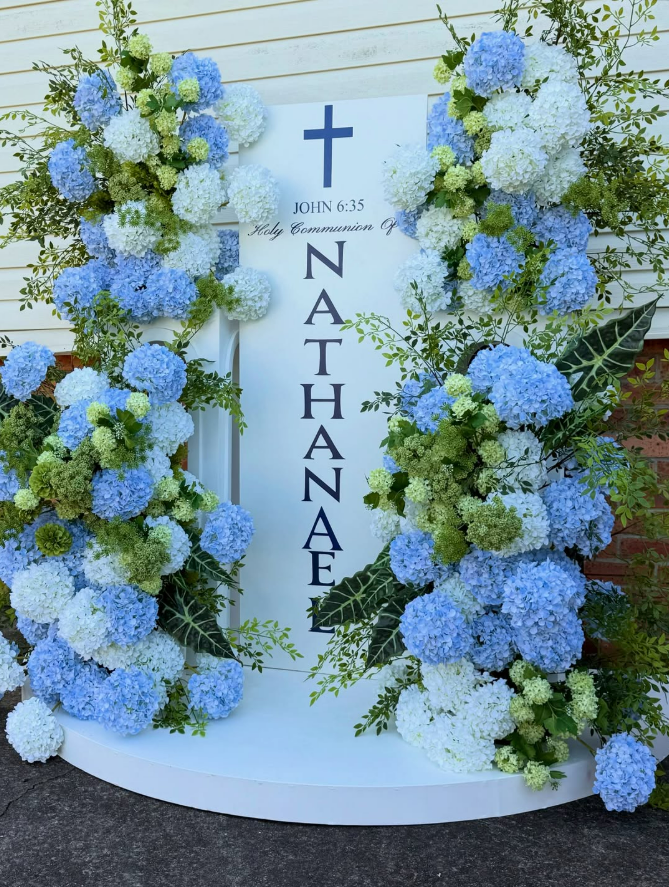 Platform + Plinth Set - Green, Blue + White Florals