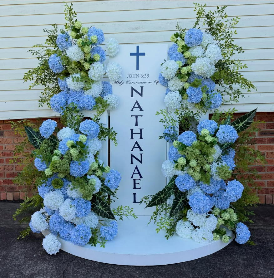 Platform + Plinth Set - Green, Blue + White Florals