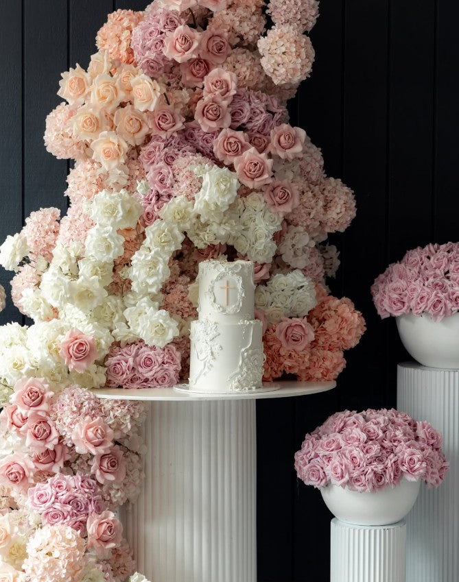Plinth + Rose Vases Floral Set