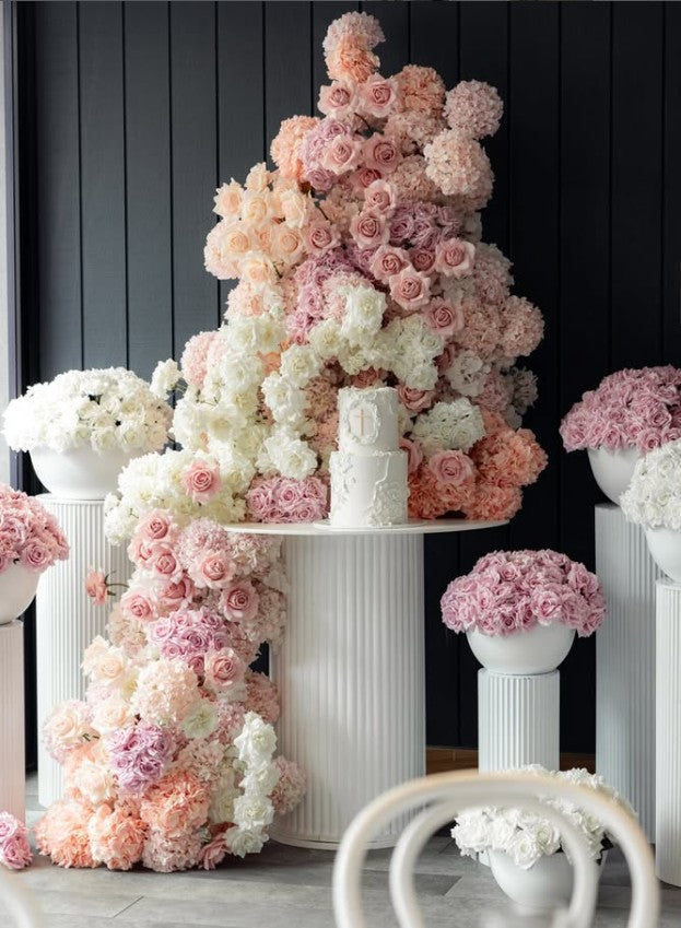 Plinth + Rose Vases Floral Set