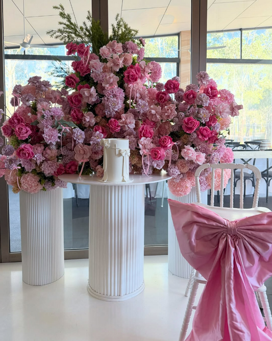 Table + Plinth Set Up - Pink Florals